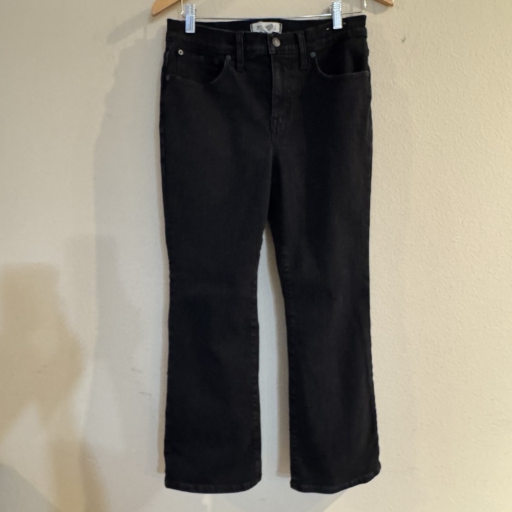 Madewell‎ Mid Rise Kick Out Flare Jeans Womens 29 Dark Wash Cropped Denim
